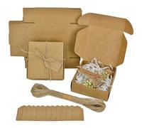 YankMooM 12 Pack Brown Kraft Gift Boxes,10.5 x 10.5 x 4cm Brown Paper Square Present Boxes with Lids Small Treat Boxes for Parties Birthdays Weddings Holidays