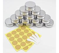 YankMooM 15 Pcs Aluminium Tin Jars,50ml Empty Cosmetics Container Pots Travel Aluminum Cans for DIY Crafts Candle Cream Sample Powder Makeup Storage