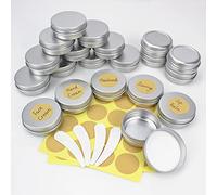 YankMooM 20 Pcs Aluminium Tin Jars, 30ml Aluminium Tin Cans Empty Cosmetics Container Pots for DIY Crafts Candle Cream Sample Powder Makeup Storage