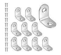 YankMooM 20 Pcs Corner Braces,25x25mm Small Stainless Steel Corner Brackets L Shaped Right Angle Brackets Fastener with Screws for Wooden Furniture Window Shelf Desk(Silver)
