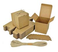 YankMooM 30 Pack Brown Kraft Gift Boxes,8.5 x 8.5 x 8.5cm Small Candy Boxes Wedding Favour Boxes Party Treat Gift Boxes for Parties,Birthdays,Weddings,Holidays