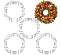 YankMooM 4 Pack Christmas Wire Wreath Rings 12 Inch Metal Wreath Frame 30cm Round Wedding Garland Ring for Wedding Halloween Christmas Wreath Making Base