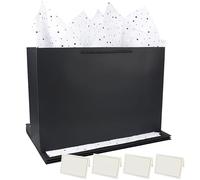 YankMooM 4Pcs Large Gift Bags for present,40 x 28 x 12cm Black Paper Gift Bag Present Bags with Handles for Wedding Baby Shower Birthday Celebration Christmas Bridesmaid Party
