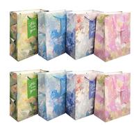 YankMooM 8Pcs Paper Gift Bags,23x18x10cm Pink-blue Present Paper Bags Medium Party Bags with Handle for Wedding Baby Shower Birthday Celebration Christmas Bridesmaid Party