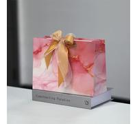YankMooM 8Pcs Paper Present Bags,28x10x20cm Pink Gift Bag with Ribbon Party Bags with Handle for Wedding Baby Shower Birthday Celebration Christmas Bridesmaid Party