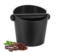 YankMooM Coffee Knock Box,4.9Inch Black Espresso Knock Box Small Coffee Grounds Container with Non-Slip Base Coffee Machine Accessories