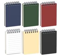 YANKOIUK A7 Notebook, 6PCS Pocket Notebook, Mini Notepads with Spiral Top, Small notebooks Pocket Size, Colorful Small Note Pads, Small Notebook Set for School Office Travel Memo