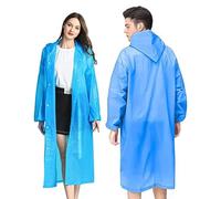 YANKUIRUI 2 Pack Rain Ponchos, Reusable Rain Coat EVA Portable Emergency with Hood for Camping, Disney, Hiking, Travel