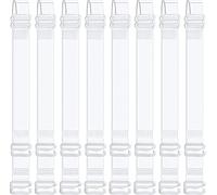 YANKUIRUI Invisible Clear Bra Straps Soft Transparent 4-Pairs Max Length 65mm Bra Shoulder Straps Non-Slip Adjustable Bra Straps for Women (15mm)