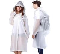 YANKUIRUI Rain Poncho for Adults, 2 Pack Rain Coats Reusable Rain Jacket Rainwear with Hoods and Sleeves, Waterproof for Emergency, Outdoors, Camping, Disney (White)