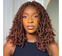 Yanky Twist 10 Packs Pre Twisted Small Curly Senegalese Twist Crochet Hair 16 Inch (No.30)