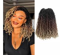 Yanky Twist Crochet Hair Pre Twisted 3 Tones Ombre Brown Kinky Mini Spring Twist Small Curly Senegalese Twist Braids 12 Inch 10 Packs (OT30/27-10P)