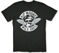 yanli Kip Moore Smoking Skull Wild Ones Black T Shirt Merch Size XL