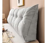 Yanman Large Wedge Pillows Headboard Triangular Rest Reading Pillow, Lumbar Support Cushion Waist Backrest, Soft Sofa Daybed Positioning Bolster, 80x50x20cm