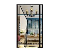 Yanman Magnetic Fly Screen Door Curtain,Custom Sizes Magnetic Screen Door for French Doors/Sliding Glass Doors/Patio Doors,Fly Screen Anti Mosquito Mesh Curtain with Powerful Magnet, Black