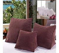 Yanman Wedge Reading Pillow Corduroy Triangular Backrest Cushion, Headboard Backrest Bolster Pillow, Sofa Bed Daybed Lumber Positioning Rest Reading Cushion