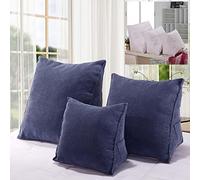 Yanman Wedge Reading Pillow Corduroy Triangular Backrest Cushion, Headboard Backrest Bolster Pillow, Sofa Bed Daybed Lumber Positioning Rest Reading Cushion