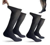 Yanmide 2Pairs Non-Binding Diabetic Socks, Bamboo Diabetic Socks, Neuropathy Socks, Extra Wide Socks for Swollen Feet, Diabetic Over the Calf Socks with Wide Stretch and Cushion Sole, Black, X-Large