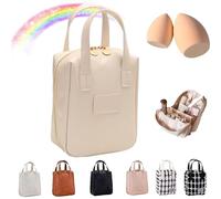 Yanmide Eretinputc Makeup Bag Eretinputc Makeup Bag Lijiali 2024 New Premium Makeup Bag, PU Leather Makeup Bag, Premium Makeup Bag for Women, Multi Compartment Vanity Bag, 1 x C