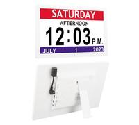 Yanmis 10 Inch Digital Smart Clock, LED Large Display Date Time Day Week 12 Alarms Reminders, Image and Video Playback, for Bedroom Living Room Desk Wall