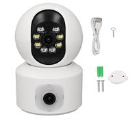 Yanmis 1080P Indoor Security Camera, WiFi Wireless Dual Lens Home Camera for Pet Nanny Baby, 360° PTZ Rotation, Motion Detection, Cloud/Memory Card Storage
