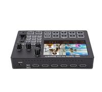 Yanmis 1080P Video Switcher, 5 Inch Screen OSD 4 Channel HD Multimedia Interface Live Stream Switcher for Multi Camera Streaming Online Class (UK Plug)
