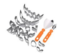 Yanmis 19-Piece Stainless Steel Pumpkin Carving Kit & Cutters | Includes 17 cutout molds and 2 carving tools in stainless steel for holiday pumpkin crafts, cookie shaping, and family DIY.