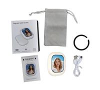 Yanmis 2.01 Inch Selfie Display Screen, Bluetooth 5.0 Phone Camera Monitor with Built-in Shutter Button & Magnetic Mount, Portable External Selfie Mirror for IOS Smartphones, (Beige)