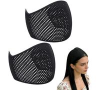 Yanmis 2pcs Hijab Hair Grip Band, Non Slip Headband for Women Grip Hijab, Hairs Hold, Elastic Comfortable Hijab Crown Cap for Prayer/Sports/Daily Use (Black)