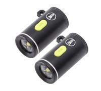 Yanmis 2pcs LED Small Flashlight, Up to 230lm Brightness Small USB LED Lamp Compact Thumbs Light Powered by Type C Interface Power Bank, Phone Chargers (Black)