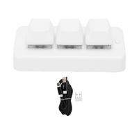 Yanmis 3 Key Small Keypad, 3 Mode Wired 2.4G Bluetooth Mechanical Small Gaming Keypad, Customized One Handed Gaming Keyboard for PC Computers (White)