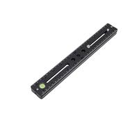 Yanmis 300mm Dual Dovetail Macro Rail, CNC Aluminum Alloy Camera Clamp Plate with Anti Slip Spike Base, Long Extender Rail Sliding Plate for Camera Tripod