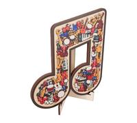 Yanmis 3D Wooden Musical Note Jigsaw Puzzle - 72 Pcs Music Note Instrument Decor, Precision-Cut Peach Wood Art Puzzle for Desk Display, Unique Music Lovers