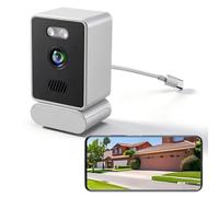 Yanmis 3MP 2K Window Cameras for Home Security, 2.4GHz & 5GHz WiFi & BT Indoor Cameras AI Motion Detection, Real Time Alerts 100dB Siren, 24/7 Recording Easy Install for Apartment
