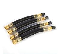 Yanmis 4x 140mm Flexible Tire Valve Extension Adaptor Durable Rubber for Trucks and Buses with Clamps