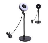 Yanmis 5MP Webcam with Microphone, USB Web Cam with Fill Light, Touch Control, Bendable Rod, HD Streaming Web Camera with Auto Focus for PC, Computer, Laptop, Desktop