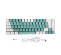 Yanmis 60% Wired Gaming Keyboard, 68 Keys RGB Backlit Compact Gaming Keyboard for PC Laptop, Multimedia Keys Mechanical Key Board for Travel, Business Trip, Easy to Carry (White Green Color Block)
