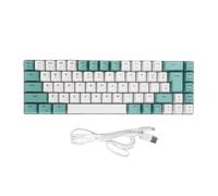 Yanmis 60% Wired Gaming Keyboard, 68 Keys RGB Backlit Compact Gaming Keyboard for PC Laptop, Multimedia Keys Mechanical Key Board for Travel, Business Trip, Easy to Carry (Green White Color Block)