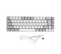 Yanmis 60% Wired Gaming Keyboard, 68 Keys RGB Backlit Compact Gaming Keyboard for PC Laptop, Multimedia Keys Mechanical Key Board for Travel, Business Trip, Easy to Carry (Gray White Color Block)