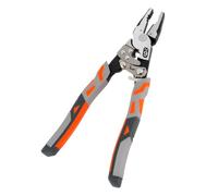Yanmis 9-Inch Ratchet Self Locking Wire Cutter and Stripper Pliers | Chrome vanadium steel build, 33mm jaw opening, ratcheting lock design for wire cutting, stripping, crimping, and twisting.