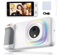 Yanmis AI Camera for Teens with 4" Touch Screen, 8MP Front and 13MP Rear Digital Camera for Photography and Learning with WiFi, LED Fill Light, 16GB Memory