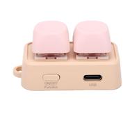 Yanmis Bluetooth Page Turner, 2 Key RGB Backlit Copy Paste Keyboard Macro Keypad Music Page Turner for Electronic Book (Pink)