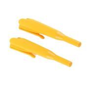 Yanmis Carpenter Pencil Cover with Effective Protection, Pack with 2 Long Nose Wood Processing Covers, Ideal Woodworker, ABS Material (Yellow)