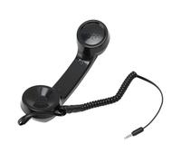 Yanmis Cell Phones Handsets Radiation Proof Sound Plug Retro Telephone Receiver for Computers Sound Quality 3.5mm 1m Coiled Cord Grandparents (Black)