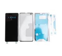 Yanmis Complete Front Outer Lens Glass Screen Back Glass Housing Door Replacement for S10+ Plus, with Repair Tool Kit, Restores Original Condition, Easy DIY Repair (Black)