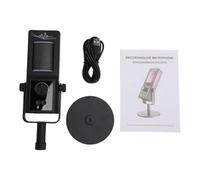 Yanmis Condenser USB Microphone for PC Podcast Gaming | Plug & Play Desktop Mic with Noise Reduction, Volume Control, RGB Lighting | 24bit/48kHz Recording Mic for Streaming, Voiceover,