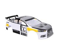 Yanmis Customizable RC Racing Car Body Shell with Vibrant Graphics Design for 26cm Wheelbase Cars (Gray)