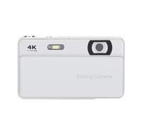 Yanmis Digital Camera, 64MP HD Autofocus 4K Retro Sliding Camera, 16X Digital Zoom CCD Cameras with 2.8 Inch Screen for Teens Adult Beginner (Silver)