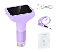 Yanmis Digital Microscope for Kids 1080P Handheld 50-1000X Zoom, 3" IPS Screen Microscope with Adjustable LED Light, Rechargeable 1000mAh, 32MB Storage, Science STEM Toy (Purple)