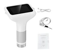 Yanmis Digital Microscope for Kids 1080P Handheld 50-1000X Zoom, 3" IPS Screen Microscope with Adjustable LED Light, Rechargeable 1000mAh, 32MB Storage, Science STEM Toy (White)